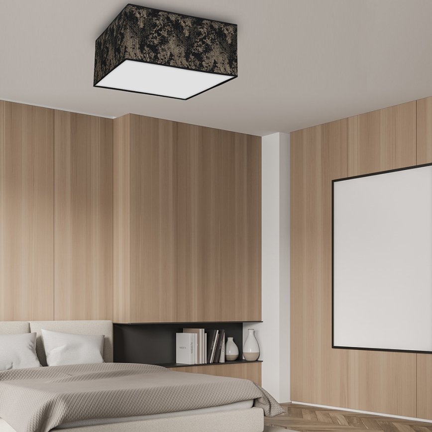 Taklampa  SATINO 2xE27/60W/230V svart /gold