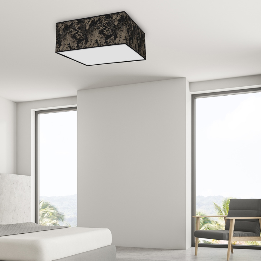 Taklampa  SATINO 3xE27/60W/230V svart /gold