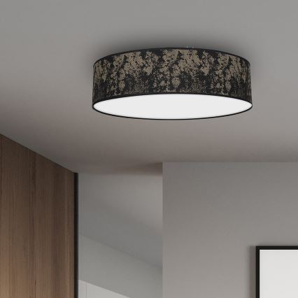 Taklampa  SATINO 3xE27/60W/230V svart /gold