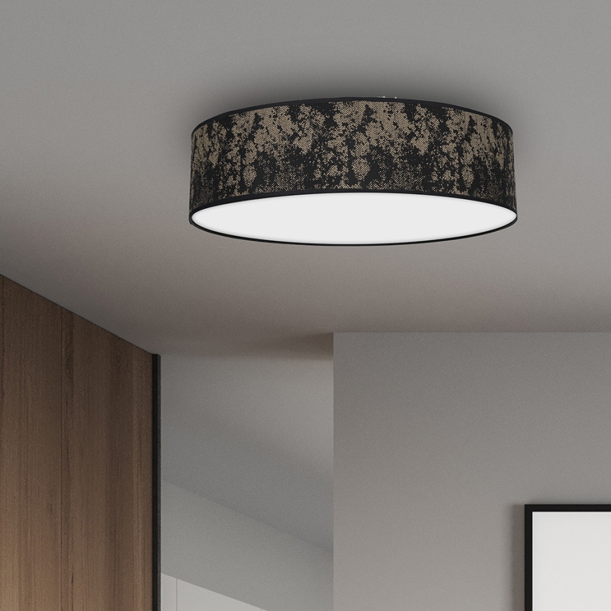 Taklampa  SATINO 3xE27/60W/230V svart /gold