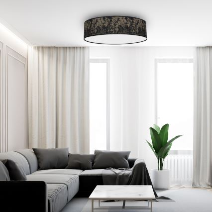 Taklampa  SATINO 3xE27/60W/230V svart /gold
