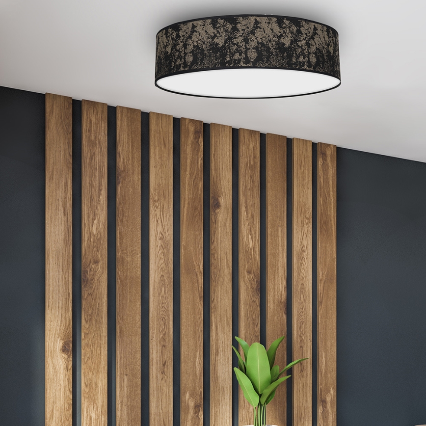 Taklampa  SATINO 3xE27/60W/230V svart /gold