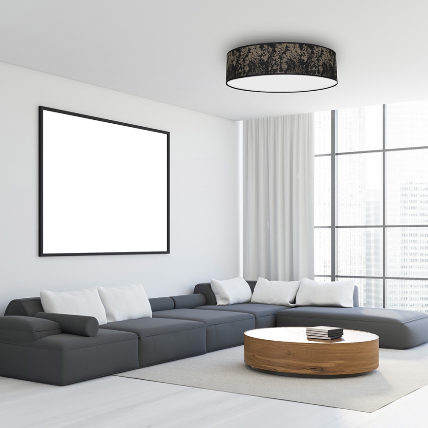 Taklampa  SATINO 3xE27/60W/230V svart /gold