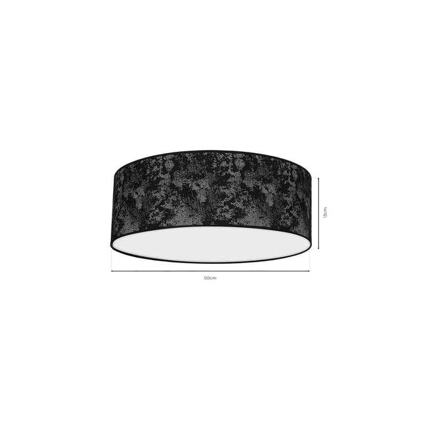Taklampa  SATINO 3xE27/60W/230V svart /grå