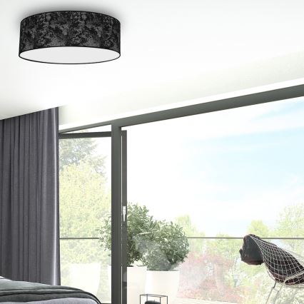 Taklampa  SATINO 3xE27/60W/230V svart /grå