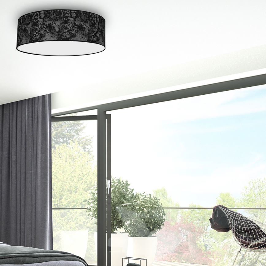 Taklampa  SATINO 3xE27/60W/230V svart /grå
