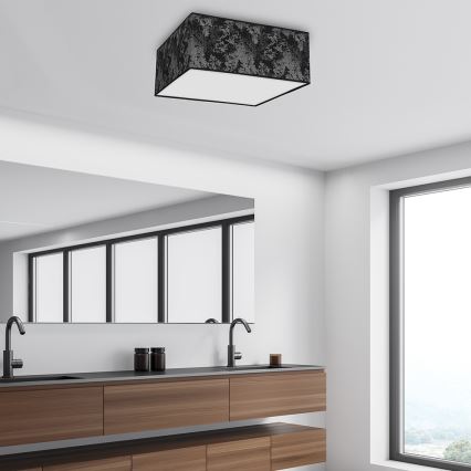 Taklampa  SATINO 3xE27/60W/230V svart /silver