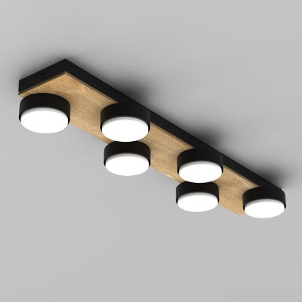 Taklampa SEMA 6xGX53/15W/230V svart/brun/ek