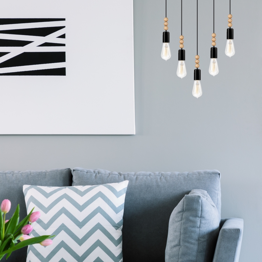 Taklampa på kabel SIMON 5xE27/60W/230V