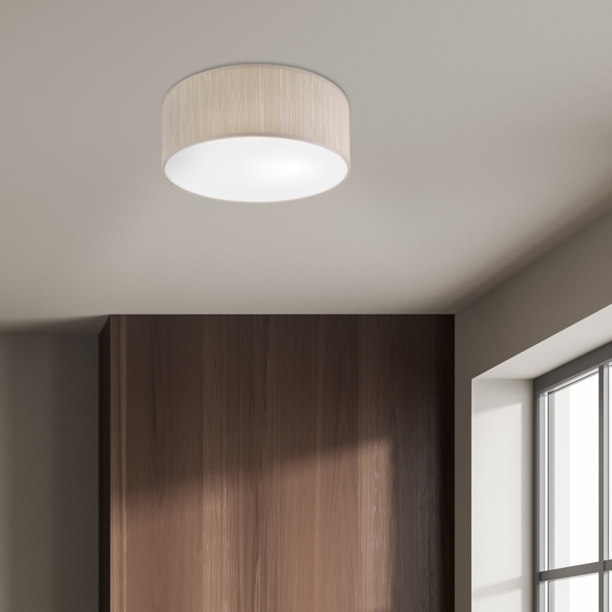 Taklampa SIRJA 1xE27/15W/230V Ø 35 cm beige