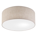 Taklampa SIRJA 1xE27/15W/230V Ø 35 cm beige