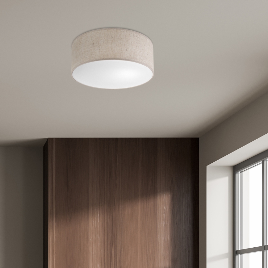 Taklampa SIRJA 1xE27/15W/230V Ø 35 cm beige