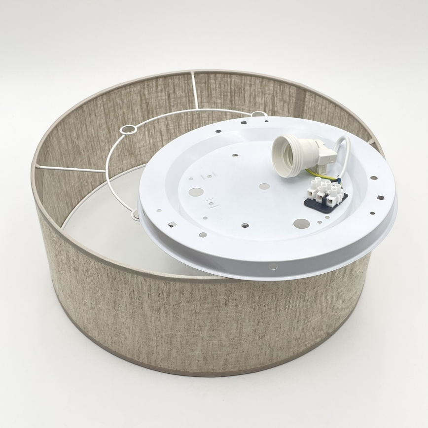 Taklampa SIRJA 1xE27/15W/230V Ø 35 cm beige