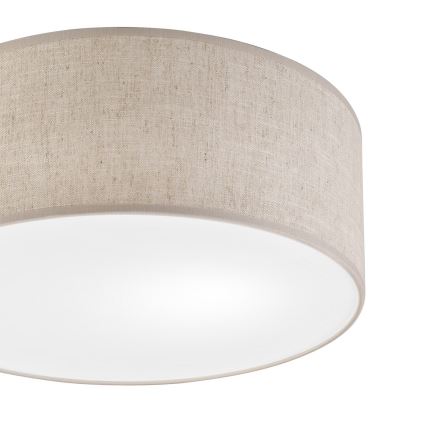 Taklampa SIRJA 1xE27/15W/230V Ø 35 cm beige