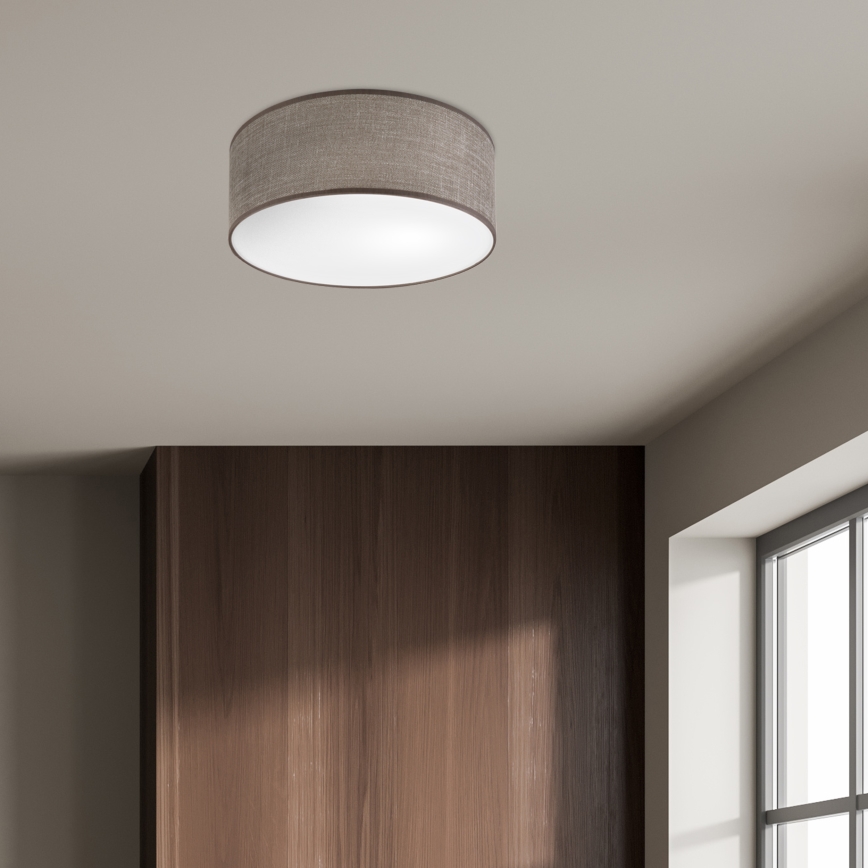 Taklampa SIRJA 1xE27/15W/230V Ø 35 cm brun