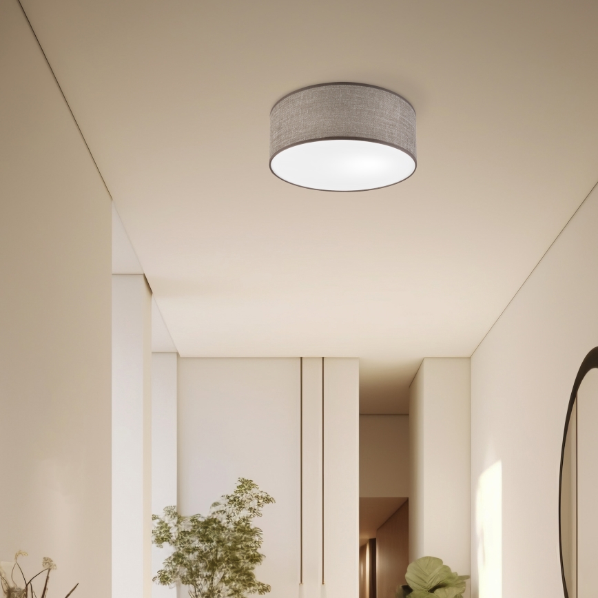 Taklampa SIRJA 1xE27/15W/230V Ø 35 cm brun