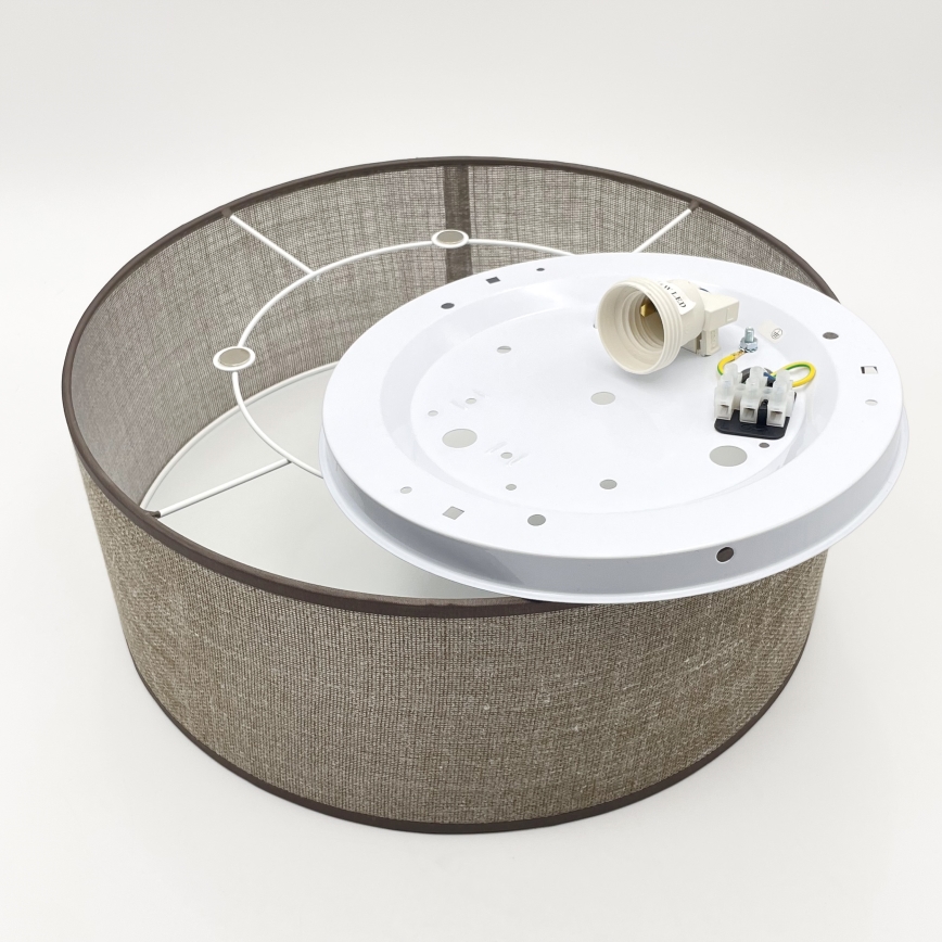 Taklampa SIRJA 1xE27/15W/230V Ø 35 cm brun