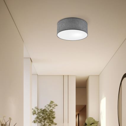 Taklampa SIRJA 1xE27/15W/230V Ø 35 cm grå