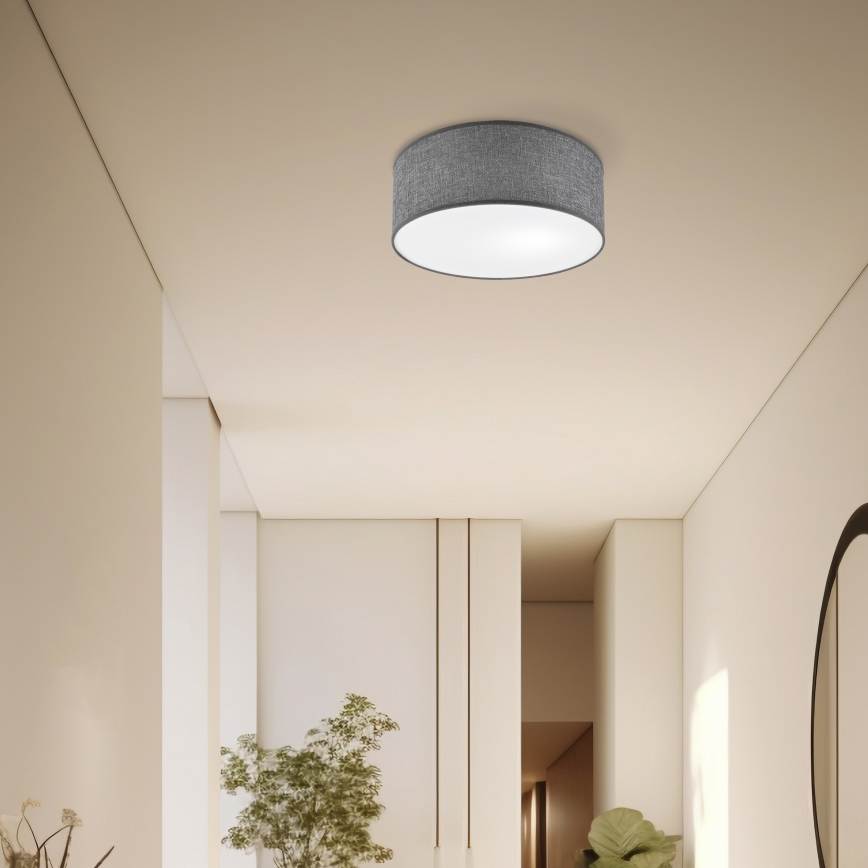 Taklampa SIRJA 1xE27/15W/230V Ø 35 cm grå