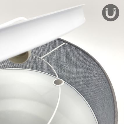 Taklampa SIRJA 1xE27/15W/230V Ø 35 cm grå