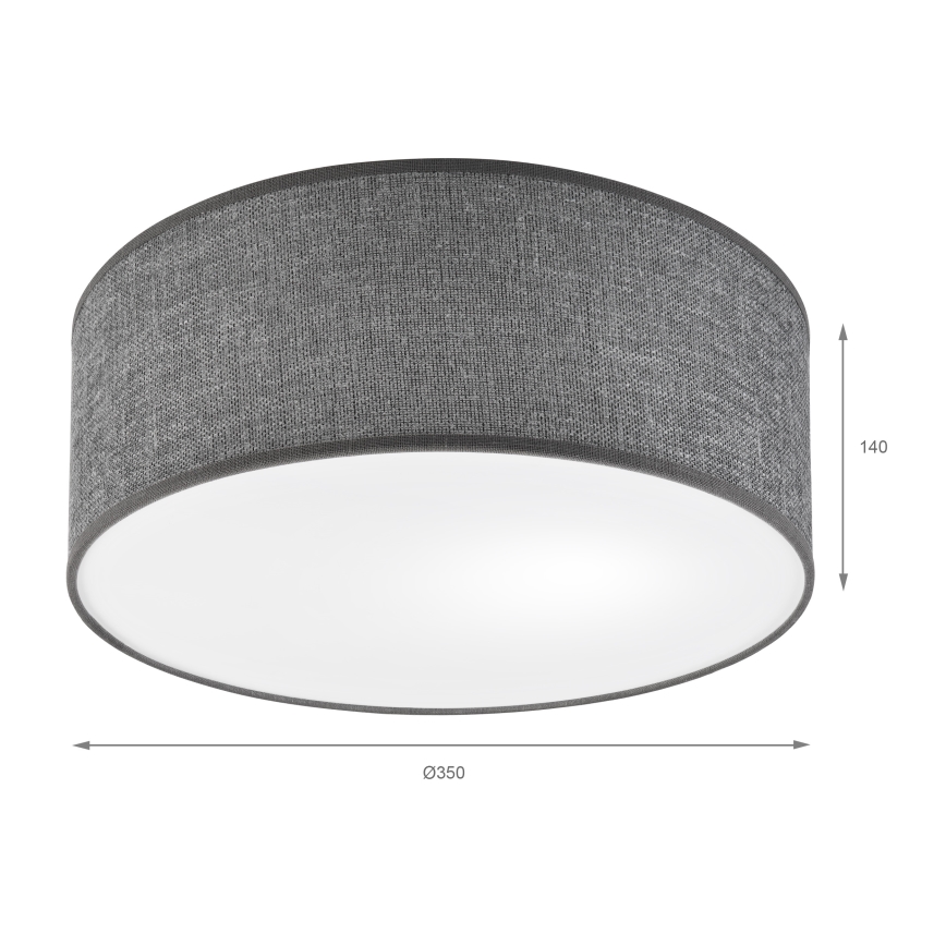 Taklampa SIRJA 1xE27/15W/230V Ø 35 cm grå