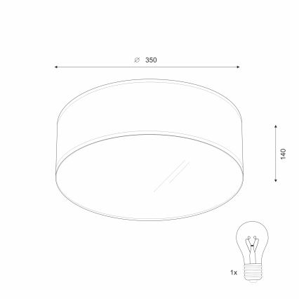 Taklampa SIRJA 1xE27/60W/230V diameter 35 cm beige