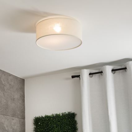Taklampa SIRJA 1xE27/60W/230V diameter 35 cm krämig