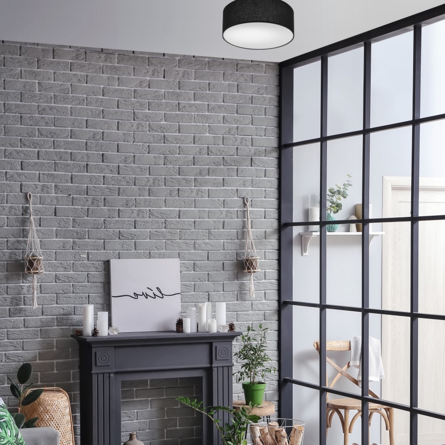 Taklampa SIRJA 1xE27/60W/230V Ø 35 cm svart