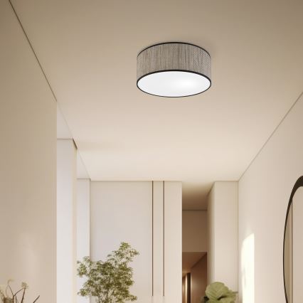 Taklampa SIRJA 2xE27/15W/230V Ø 35 cm brun