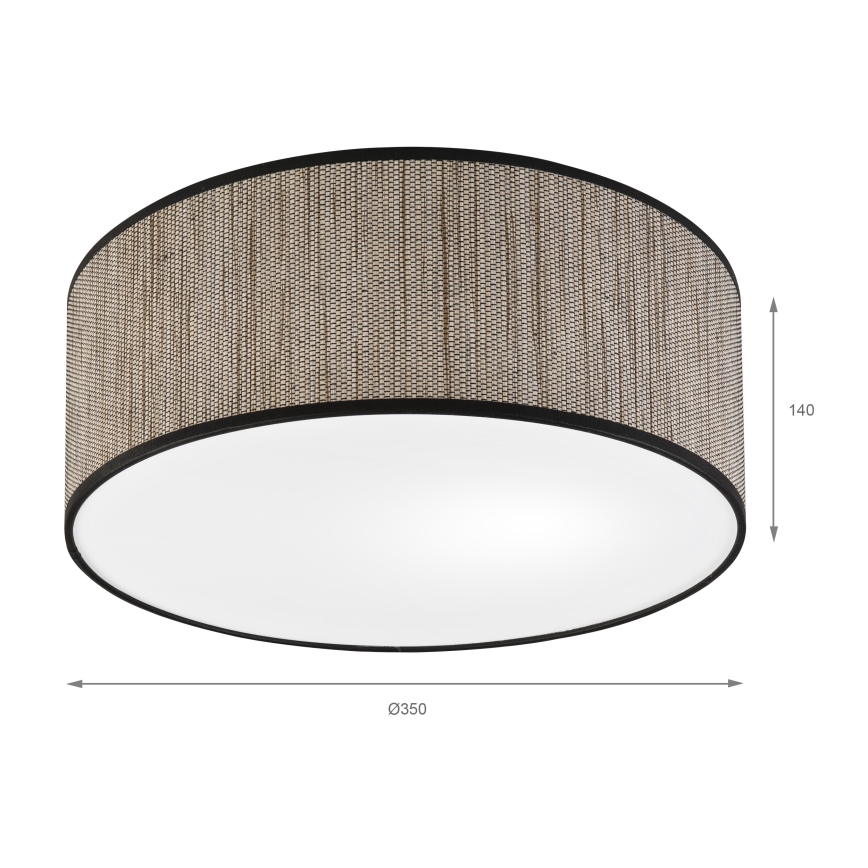 Taklampa SIRJA 2xE27/15W/230V Ø 35 cm brun