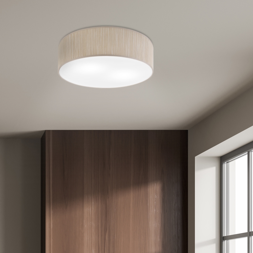 Taklampa SIRJA 2xE27/15W/230V Ø 45 cm beige
