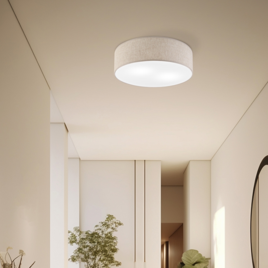 Taklampa SIRJA 2xE27/15W/230V Ø 45 cm beige