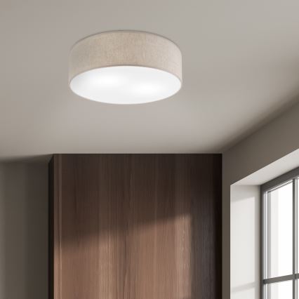 Taklampa SIRJA 2xE27/15W/230V Ø 45 cm beige