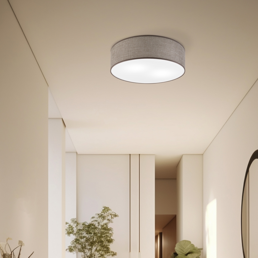 Taklampa SIRJA 2xE27/15W/230V Ø 45 cm brun