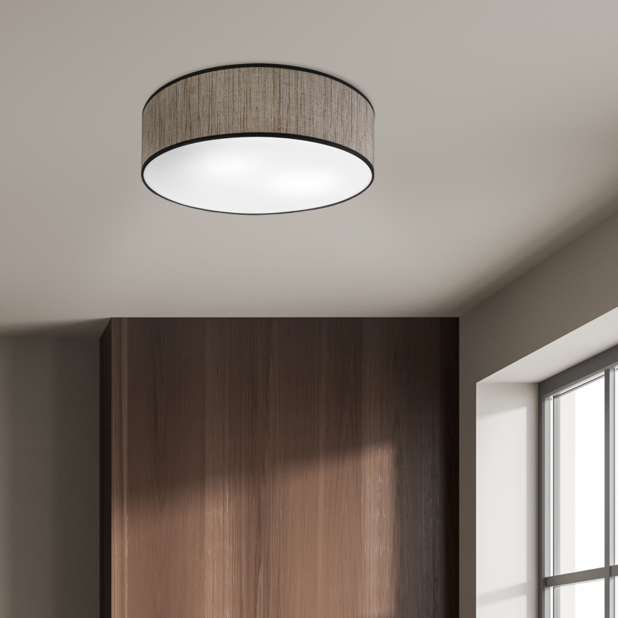 Taklampa SIRJA 2xE27/15W/230V Ø 45 cm brun