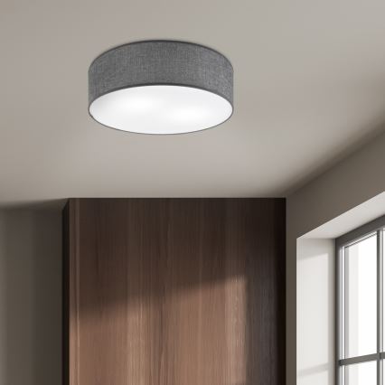 Taklampa SIRJA 2xE27/15W/230V Ø 45 cm grå