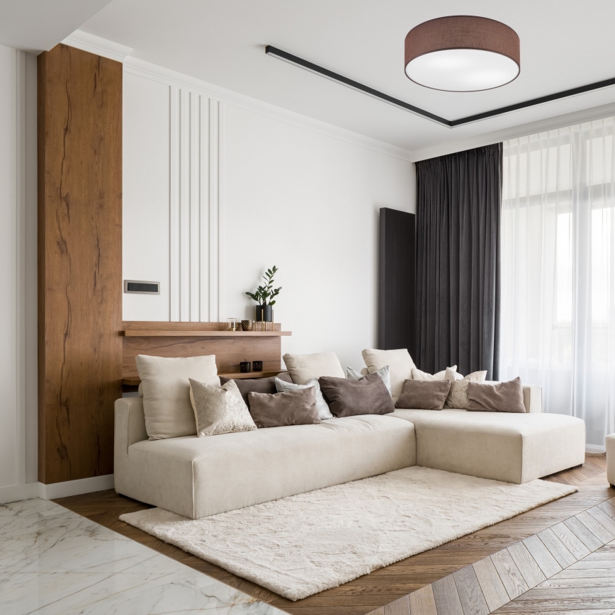 Taklampa SIRJA 2xE27/60W/230V d. 45 cm brun