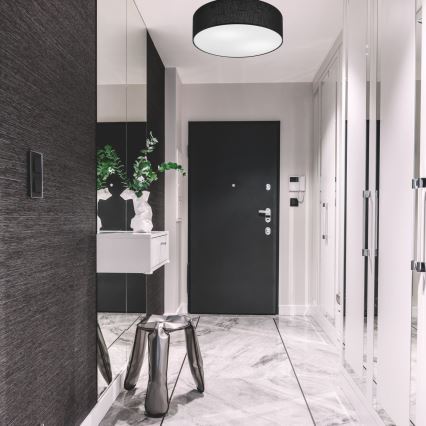 Taklampa SIRJA 2xE27/60W/230V d. 45 cm svart