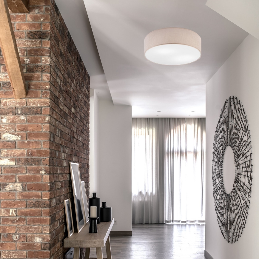 Taklampa SIRJA 2xE27/60W/230V Ø 45 cm beige
