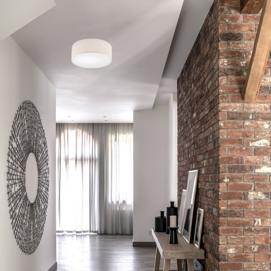 Taklampa SIRJA DOUBLE 2xE27/15W/230V diameter 35 cm grädde