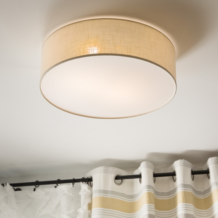 Taklampa SIRJA DOUBLE 4xE27/15W/230V diameter 45 cm grädde