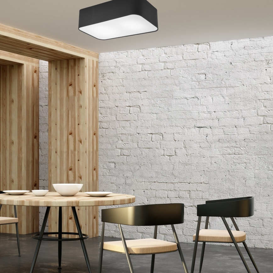 Taklampa SIRJA SQUARE 2xE27/15W/230V svart