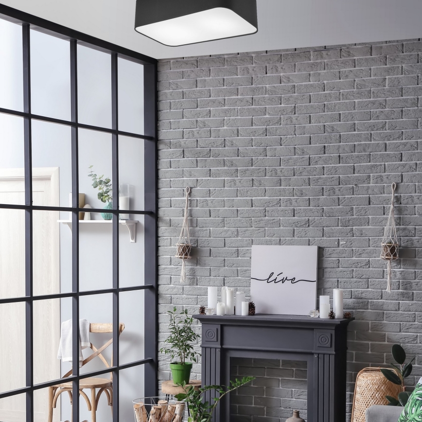 Taklampa SIRJA SQUARE 2xE27/15W/230V svart