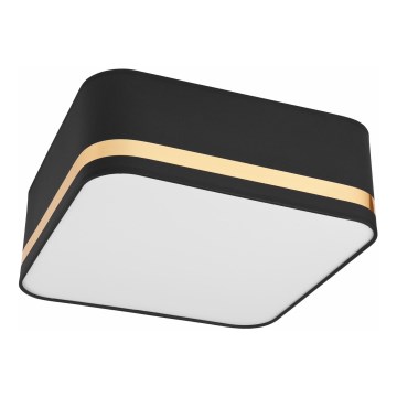 Taklampa SIRJA SQUARE 2xE27/60W/230V 35x35 cm svart