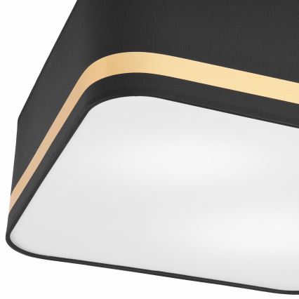 Taklampa SIRJA SQUARE 2xE27/60W/230V 35x35 cm svart