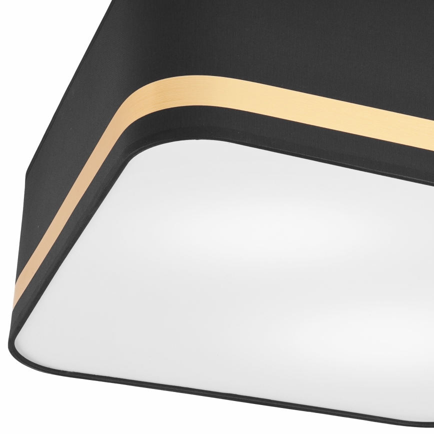Taklampa SIRJA SQUARE 2xE27/60W/230V 35x35 cm svart