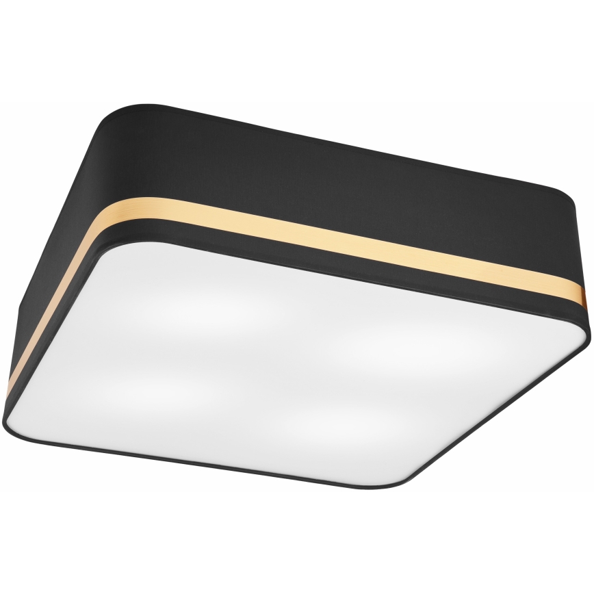 Taklampa SIRJA SQUARE 4xE27/60W/230V 45x45 cm svart