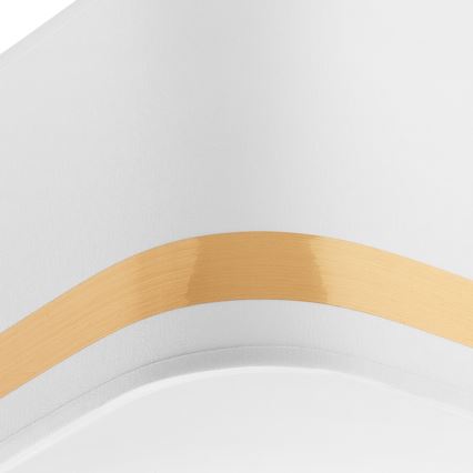 Taklampa SIRJA SQUARE STRIPE 2xE27/15W/230V vit/guld