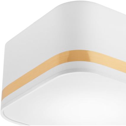 Taklampa SIRJA SQUARE STRIPE 2xE27/15W/230V vit/guld