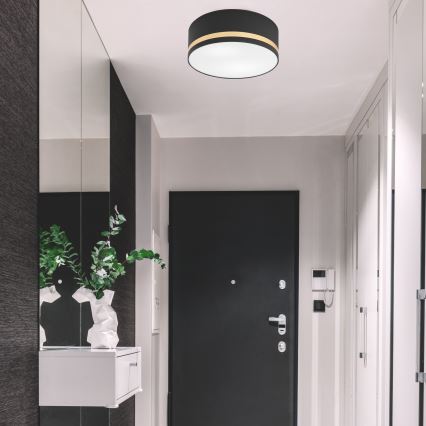 Taklampa SIRJA STRIPE 2xE27/15W/230V diameter 35 cm svart